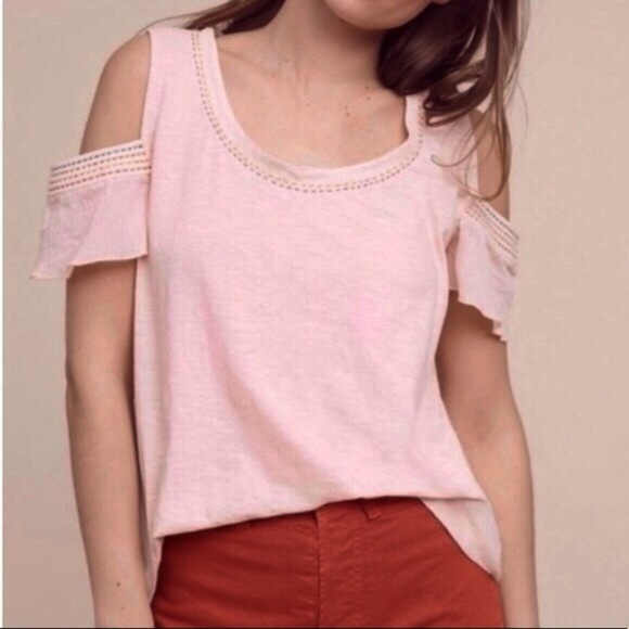pink open shoulder top